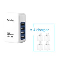 Chargeur portable multifonction à 4 ports avec prise d'alimentation, 4 ports, pour prise d'appels/voyage, à bas prix, adapté pour téléphones portables