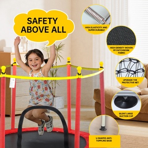 <span class=keywords><strong>Trampoline</strong></span> pour enfants de 40 pouces, pieds droits renforcés, filet de protection, matériau PP/PE/PVC souple et sûr, utilisation intérieure/extérieure durable pour garçons - Product Image 2