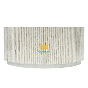 Table basse ronde au design moderne en coque de noix de coco, mobilier en bois, décoration intérieure, maison moderne, style farmhouse, meilleure vente - Product Image 4