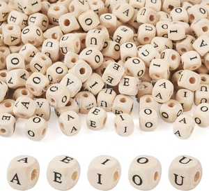 ลูกปัดตัวอักษรไม้ลูกบาศก์8มม., ลูกปัด<span class=keywords><strong>สระ</strong></span>สี่เหลี่ยมลูกปัด A E I O สำหรับงานประดิษฐ์ทำด้วยตัวเองเครื่องประดับสร้อยคอทำมือ - Product Image 1