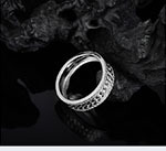 2026 High Popularity S925 Sterling Silver Twisted Rope Full Paved Moissanite Light Luxury Versatile <b>Couple</b> Wide Band Fixed <b>Ring</b> - Product Image 5