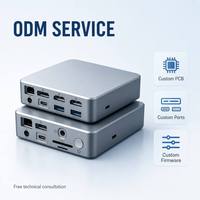Base de Conexión USB C 14 en 1 con Triple Pantalla MST, 2x HDTV 4K60Hz + DP, 120W PD, USB3.1 de 10Gbps, LAN Gigabit, SD y TF para MacBook y Windows