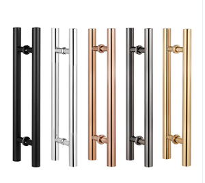 Maniglia per Porta Principale in Vetro e Acciaio Inossidabile 201304 a Forma di H, Rotonda, Commerciale, per Ufficio, Negozio - Product Image 1