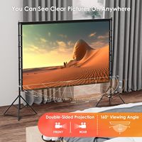 Écran de projection portable Javes JBDF 120 pouces 16:9 pour extérieur, pliage rapide, 4K HD, support, sac de transport en polyester, certifié CE, garantie 4 ans
