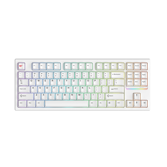 Havit KB908L RGB Backlight Triple Mode Mechanical Keyboard USB Hot Plug Side Engrave Keycap for Office Competition Keyboard