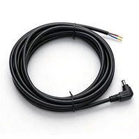 Kabel Ekstensi Daya DC5525 Male Plug Jack Sudut Siku ke 2 Pin Kabel Telanjang Ujung Terbuka 3M untuk Kamera LED Strip