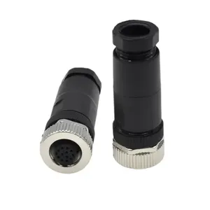 Conector de Sensor M12 Recto con Rosca de Fábrica, Conector de Aviación con Bloqueo IP67 de 12 Pines, Conector Hembra para Cable - Product Image 5