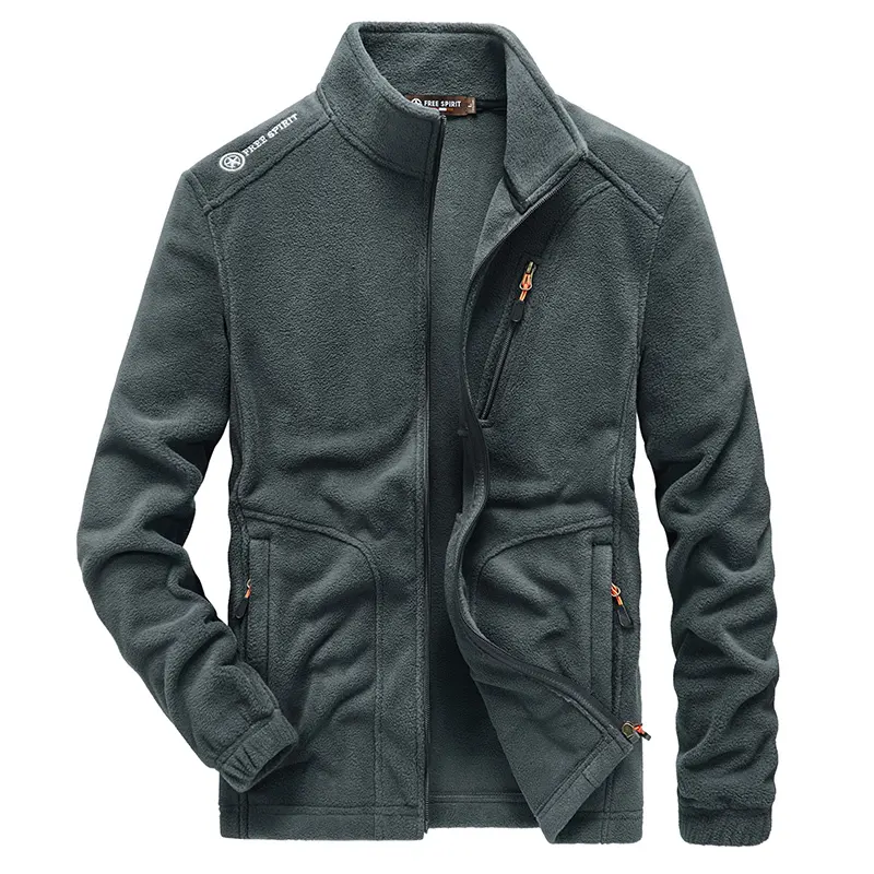 Jaqueta esportiva polar, outono e inverno, masculina, grossa, casual, quente, alta qualidade, grande, fleece, casaco