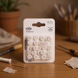 Bottoni Ilan 10mm 32 pezzi Bianchi 4 fori - Product Image 2