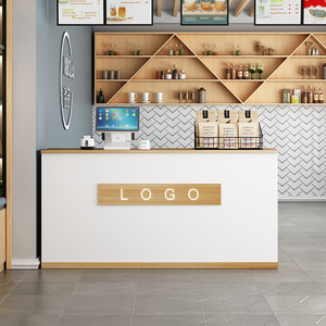 Bàn thanh gỗ hiện đại cho quầy lễ tân văn phòng khách sạn có thể tùy chỉnh bởi các nhà sản xuất-cho các cửa hàng bánh và cửa hàng trà - Product Image 3