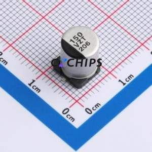 Condensateur électrolytique hybride solide-liquide en aluminium SMD EEH-ZT1V151P, D8xL10.5mm 150uF 20% 35V 2.9A-100kHz - Product Image 1