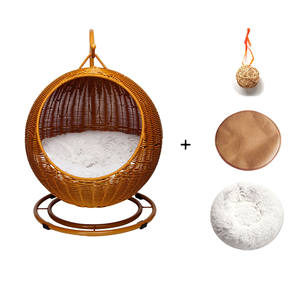 Wasch bares Haustier Hund hängen Schaukel Hängematte Haustier Bett Katzen nest <span class=keywords><strong>Poly</strong></span> <span class=keywords><strong>Rattan</strong></span> Weben Katze hängen Korb Bett - Product Image 5