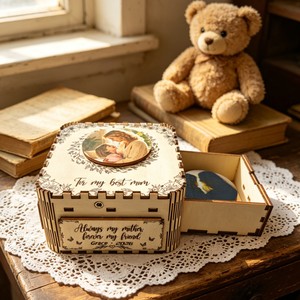 Carillon in Legno Personalizzato con Disco in Vinile, Regalo Personalizzato per San Valentino, Natale, Anniversario, Decorazione per la Casa - Product Image 2