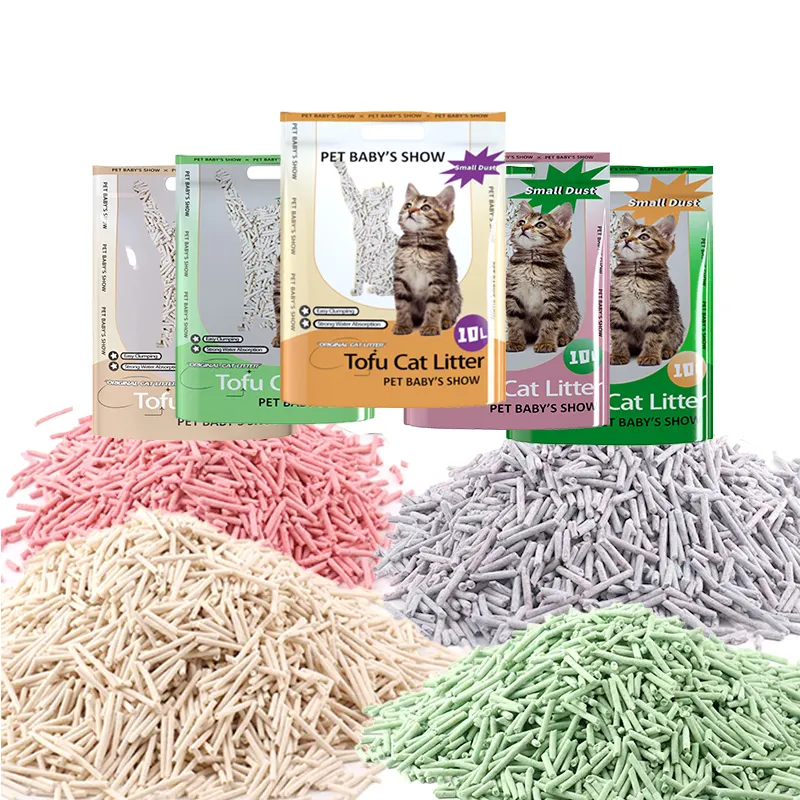 Doppio deodorante di vendita caldo, lettiera per gatti tofu sabbia tofu a bassa polvere