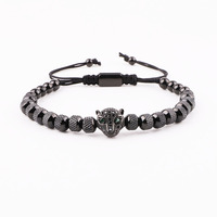 Haute Qualité De Luxe Hommes Bijoux Léopard Vert CZ Charme Or En Acier Inoxydable Bracelet Logo Personnalisé Bracelet Hommes JBS12458