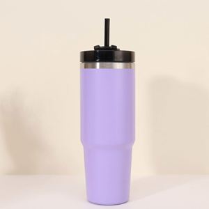 30oz Stainless Steel Vacuum <b>Insulated</b> Car Tumbler Outdoor Sports Ice Coffee <b>Cup</b> With Straw Handle Fitness Hiking - Product Image 2