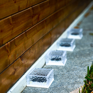 4 Led RGB con energía Solar empotrada al aire libre IP65 impermeable lámpara de cubitos de hielo cristal ladrillo luz cubierta piscina jardín calle piso pared - Product Image 3