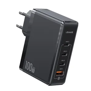 USAMS CC163 גן מטען 100W USB סוג C פ"ד מהיר מטען עם QC 3.0 USB טלפון מטען עבור MacBook מחשב נייד Smartphone