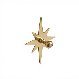 Modern Star Shape Metal Hook Gold Finish Decorative Wall Hook For Clothing Brass <b>Coat</b> Hooks Customizable Designs Modern Decor - Product Image 1