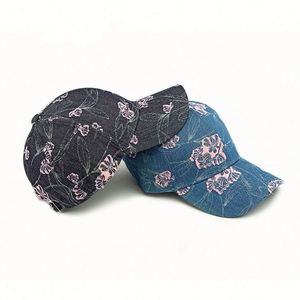 New Women Fashion Ethnic Style Jacquard Flower Baseball Cap Outdoor Sun Hat Denim <b>Sunscreen</b> Sports Hat - Product Image 3