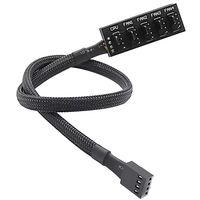 Hub de ventilateurs PWM 4/3 broches pour refroidissement CPU, adaptateur de câble d'alimentation, répartiteur gainé pour ventilateurs de boîtier d'ordinateur 1 à 5 (15,7 pouces)