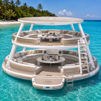 Plateforme flottante gonflable Water Dock, idéale pour bronzer au soleil dans la piscine, la pêche, les activités aquatiques en famille en plein air