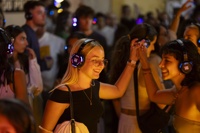 Casque Silent Party RF988 avec logo personnalisé, 3 à 5 canaux, système de disco silencieux RF DJ, casque sans fil et émetteur