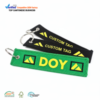Pembuat Hadiah Gantungan Kunci Bordir Kain Twill Kustom Dengan Logo Nama Merek yang Dibordir