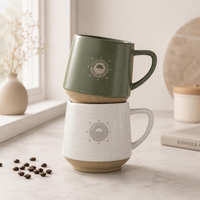 Mug en grès rustique gravé sur mesure, tasse à café en céramique mouchetée personnalisée, cadeau personnalisé pour amis et famille