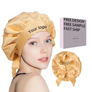 Gorro de Dormir de Seda con Logotipo Personalizado, Gorro de Dormir Grande para Mujer, Gorro de Dormir Natural de Seda, Envolturas de Satén para el Cabello - Product Image 1