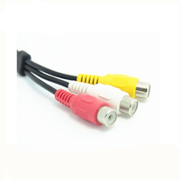 Câble audio et vidéo en cuivre nickelé avec gaine en PVC, avec connecteurs 3,5 mm vers 3 RCA mâle vers mâle pour lecteur DVD