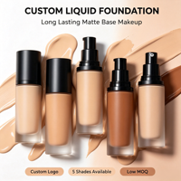 Fond de teint liquide à logo personnalisé, couvrance totale, fini naturel, contrôle du sébum, résistant à la transpiration, hydratant, pour peaux foncées – Meilleures ventes