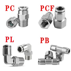 Kim loại khí nén nhanh chóng kết nối PC/pcf/PL/plf/SL/<span class=keywords><strong>Pb</strong></span>/px/Ph/PD 4mm 6mm 8mm chủ đề 1/8 1/4 3/8 ống phụ kiện - Product Image 2