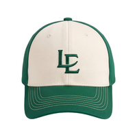 Casquette de baseball bicolore avec broderie 3D monogramme LE et broderie script « NATURE CARES » au dos pour la protection solaire quotidienne en extérieur