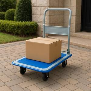 300 किलोग्राम भारी शुल्क फोल्डिंग बोरे ट्रक औद्योगिक गोदाम कार्ट हैंड ट्रॉली फोल्डेबल प्लेटफॉर्म कार्ट - Product Image 2