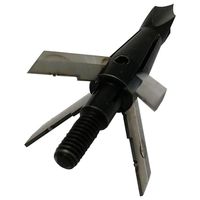 Lot de 6 pointes de flèche de chasse en aluminium aéronautique inoxydable à 4 lames, 125 grains, noires, assemblées, pour carquois de tir à l'arc