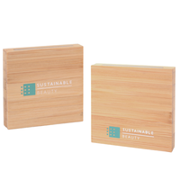 Palette de fard à paupières vide biodégradable écologique durable 3 surligneur d'ombrage fard à joues boîte d'emballage en bambou