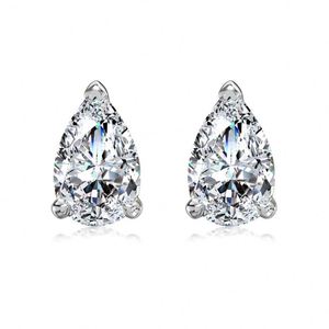Dylam Classic High Jewelry S925 <b>Silver</b> Pear Shape D VVS1 2ct Moissanite Stone <b>Stud</b> Earrings Jewelry for Women Accept OEM ODM - Product Image 1