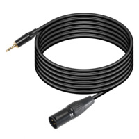 Câble 3,5 mm vers XLR mâle, non symétrique, mini-jack 1/8 pouce, TRS, stéréo, microphone, câble audio, 2 mètres, pour smartphone vers console de mixage