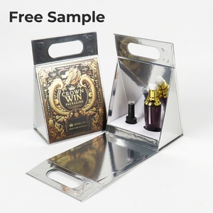 Art Textured Magnetic Closure Perfume Packing <b>Box</b> Customized Logo Fold Gift Rigid Triangle Cosmetic Package <b>Box</b> With Handle - Product Image 2