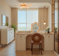 Petite table de salle à manger en bois moderne avec îlot central, finition stratifiée et verre, armoires de cuisine personnalisées pour appartements individuels locatifs