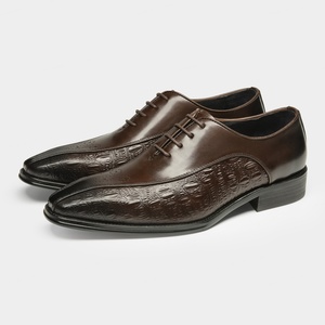 2026 New Style Men's Full Grain Leather Breathable Waterproof <b>Height</b> <b>Increasing</b> Business Formal <b>Shoes</b> British Brogue Carved - Product Image 2