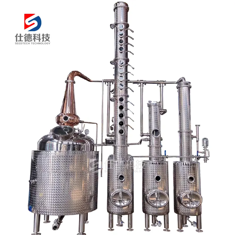 Alkol Distill makinesi satış damıtma ekipmanları içecek fabrikası 200L-5000L alkol damıtma ekipmanları