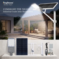 Farola LED Solar MagiBazaar MG120 de 500W, Construcción de Aluminio, Certificación RoHS, Garantía de 5 Años para Carreteras