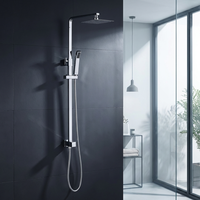 Carré Ducha pluie pommeau de douche mural robinet de douche ensemble pommeau de douche système colonne de douche ensemble salle de bain Chrome moderne en céramique