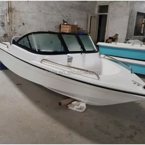 Barco de pesca de fibra de vidrio de alta velocidad de fabricación de fábrica de China, lancha rápida de patrulla nocturna, remolque, motor fuera de borda, combustible para la venta - Product Image 1