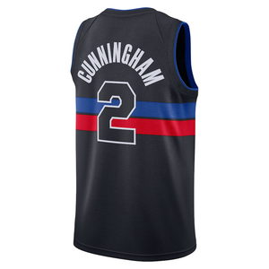 Hommes # 2 Maillots de basket personnalisés Cunningham Detroit, chemises brodées, uniformes pour jeunes, vêtements de sport avec logo thermocollé - Product Image 4
