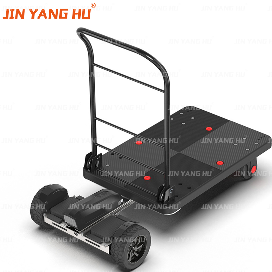 JIN YANG HU Electric Trolley Flatbed Logistics Picking Truck Turnover Folding Trolley Self-Balancing Scooter Hand Cart