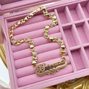 カスタムネームネックレスステンレススチール18Kゴールドメッキ女性ネームレターネックレス女性用ネームジュエリーをカスタマイズ - Product Image 2