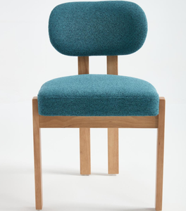 Juego de 2 sillas de comedor modernas de lujo, marco de madera de goma de chenilla verde azulado, estilo elegante de restaurante para el comedor del hogar - Product Image 6